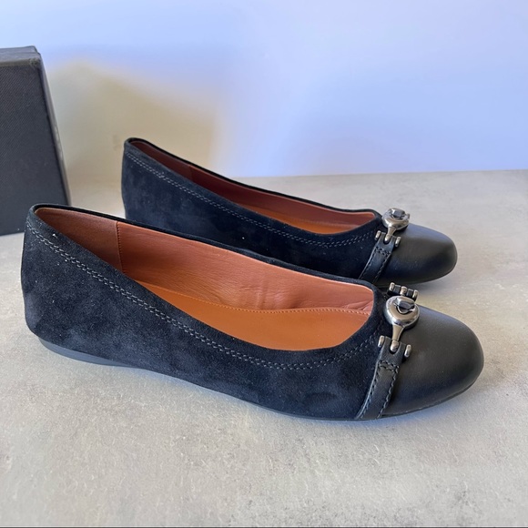 Coach Leila Ballet Black Suede Flats size 7 - Picture 11 of 13